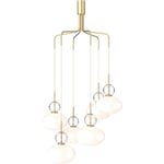 Nuura Rizzatto Cluster 6 Lysekrone, Messing / Opal Glass