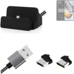 Charging Station for Realme 11 Pro + USB-Typ C u. Micro-USB-Adapter