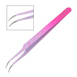 5" TWEEZERS CURVED BEAUTY EYEBROW SHARP EYELASHES EXTENSION PINK DOTTED