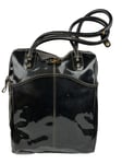 New Vintage NIKE Vertical HERITAGE Zipped TOTE Bag BA2943 Black Glossed Leather