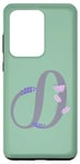 Galaxy S20 Ultra Green Elegant Lavender and Leaf Motif Letter D Case