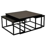 Nordic Furniture Group Ravn satsbord svart 80x80/73x38 cm
