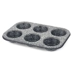 Salter Muffin Pan 6 Cup Megastone Carbon Steel Non-Stick PFOA-Free Oven Safe