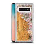 Head Case Designs Official Monika Strigel Succulent Rose My Garden Gold Clear Hybrid Liquid Glitter Compatible for Samsung Galaxy S10