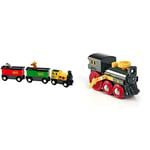 BRIO World - Safari Train for Kids Age 3 Years Up - Compatible with All BRIO Railway Sets & World Old Steam Train Engine for Kids age 3 years and up compatible with all BRIO train sets