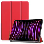 EIDERWOOD iPad Air 13" (2025 / 2024) Tri-Fold Läder Fodral - Röd
