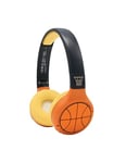 Lexibook Basketball-Casque Audio 2-en-1 Bluetooth & Filaire avec Micro et Bouton de contrôle, Pliable et Ajustable, Batterie Rechargeable Longue durée, HPBT010BA, Orange