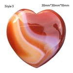 1pc Heart Shaped Stone Natural Healing Gemstones Rose Quartz Style 3 30x30x10mm