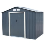 Metal Shed with Floor Frame Grey 8ft x 6ft