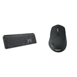Logitech MX Keys S Wireless Keyboard, Low Profile, Fluid Quiet Typing & M720 Triathlon Multi-Device Wireless Mouse, Bluetooth, USB Unifying Receiver