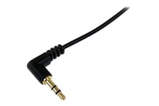StarTech.com 1 ft. (0.3 m) Right Angle 3.5 mm Audio Cable - 3.5mm Slim Audio Cable - Right Angle - Male/Male - Aux Cable (MU1MMSRA) - audiokabel - 30 cm