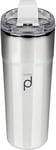 DrinkPod Metallic Range Reusable Coffee Cups, 500ml/ 0.5L On-The-Go Stainless Steel Double Wall Travel Mugs | Keeps Drinks Hot for 6 Hours | Metallic Silver Finish, HCF-500AG