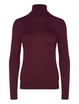 Lauren Ralph Lauren Silk-Blend Turtleneck Sweater Burgundy