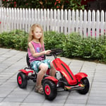 Children Pedal Go Kart w/ Adjustable Seat, Inflatable Tyres, Handbrake