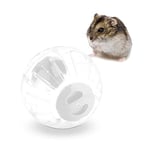 Relaxdays Balle de Hamster, Boule de Course, pour Souris, Chinchilla, Rat, Ø 18,5 cm, Plastique, Transparent/Blanc