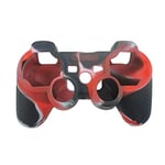 OSTENT Camouflage Silicone Skin Case Cover Compatible for Sony PS2/3 Wireless/Wired Controller - Color Red