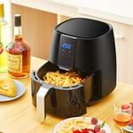 3.8L Black Air Fryer Power Oven Cooker LED Touch Oil Free Low Fat Frying  New