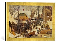 Kunst für Alle 'Image encadrée de Pieter Brueghel l'Ancien L'adoration des Rois dans la Neige, d'art dans Le Cadre de Haute qualité Photos Fait Main, 40 x 30 cm, Doré Raya