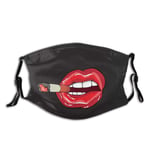 Sexy Red Lips With Cigarette Bandana balaclava headband, windproof and breathable, running, hiking, cycling, running 5.9x7.9 Inch(15 x 20 cm)