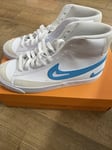 Nike Blazer Mid GS White/Blue Trainers Shoes BNIB Size 5uk FN7790-100
