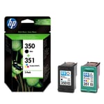 Genuine HP No 350 & 351 Black and Colour Ink Cartridges CB335EE CB337EE SD412EE