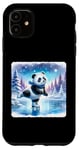 Coque pour iPhone 11 Panda Patin à roulettes sur le lac gelé