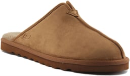 Skechers Renten Palco Mens Relaxed Fit Slippers In Tan Size UK 7 - 12
