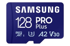 Samsung PRO Plus MB-MD128SA - Carte mémoire flash (adaptateur microSDXC vers SD inclus(e)) - 128 Go - A2 / Video Class V30 / UHS-I U3 - microSDXC UHS-I - bleu