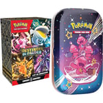 Pokémon JCC Lot de boosters Écarlate et Violet – Destinées de Paldea (6 boosters) & Mini-boîte Écarlate et Violet – Destinées de Paldea – Forgerette (2 boosters, 1 Autocollant et 1 Carte Artistique)