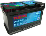 Tudor EFB Start-Stop TL955 80Ah - Bilbatteri / Startbatteri - Mitsubishi - Toyota - Ford - Dodge - Nissan - Chevrolet - Ssangyong - Galloper