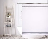 Home Maison Shower Curtain, White-Grey-Silver, 70x72