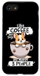 Coque pour iPhone SE (2020) / 7 / 8 Tasse à café humoristique avec inscription « I Like Coffee Dogs And Maybe 3 People »