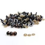 Haloppe 100 st 8-20 mm plast säkerhetsögon för nallebjörn docka djurdocka hantverk DIY Db Brown 12mm