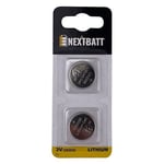 Batteri til NextBatt Knappcellebatteri CR2032, 3V - 2-pak