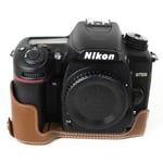 Nikon D7500 Digital SLR kameraskydd för nederdelen syntetläder - Brun
