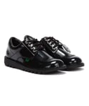 Kickers Womens Kick Lo Patent Shoes - (Black) Leather (archived) - Size UK 3