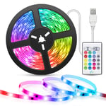 LED Strip Light Music Sync, TASMOR 5M USB Powered LED Light Strip with Remote, RGB 5050 4 Dynami Modes 16 Colors Dimmable Colour Changing LED Strip TV Backlights for Bedroom Decoration, TV, PC, Mirror
