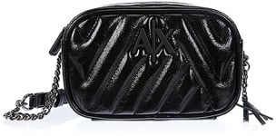Armani Exchange Women's Margareth, Zipped, Logo Chain Camera case, Nero-Black, One Size