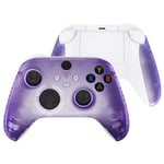 eXtremeRate Clear Atomic Purple Replacement Handles Shell for Xbox Series X Controller, Custom Side Rails Panels Front Housing Shell Faceplate for Xbox Series S Controller - Controller NOT Included