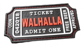 JTG Large Walhalla Ticket Rubber Patch (Färg: Blackmedic)