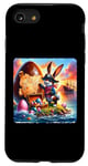 Coque pour iPhone SE (2020) / 7 / 8 Lapin pirate à la recherche d'un trésor. île lapin de Pâques