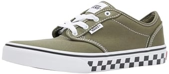 Vans Atwood Canvas Sneaker, Checker Sidewall Green/White, 2.5/3 UK Child