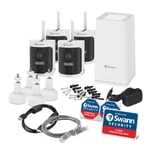 Swann NVW-650 4 Channel Wi-Fi Network Video Recorder Security System with 1TB Storage & 4x NVW-600CMB 2K Security Cameras