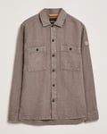 BOSS ORANGE Locky Linen Overshirt Open Beige