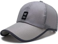Baseball cap Men's summer mesh cap cap men's long-brimmed sun hat breathable long-brimmed outdoor sports cap male light gray