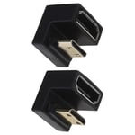 2Pcs Mini HDMI Male to HDMI Female Extension Adapter Up&Down Angle for Laptops
