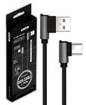 V-TAC Câble USB-C vers USB A Angle de 90° - 1 mètre - Câble de type C pour Smartphone, Ordinateur, Tablette - Charge rapide 2.A et transfert de données - Compatible avec Apple Huawei Samsung