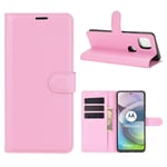 Motorola G 5G - Læder cover / pung - Pink