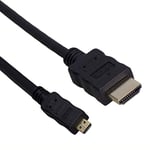 mumbi 19964 Premium Câble micro HDMI haute définition Full HD 3D / Micro HDMI D mâle vers HDMI A mâle, contacts plaqués or 1.50m, noir