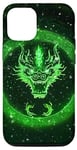 iPhone 15 Pro Dragon Face Myth Green Vintage Hunting Forest Case